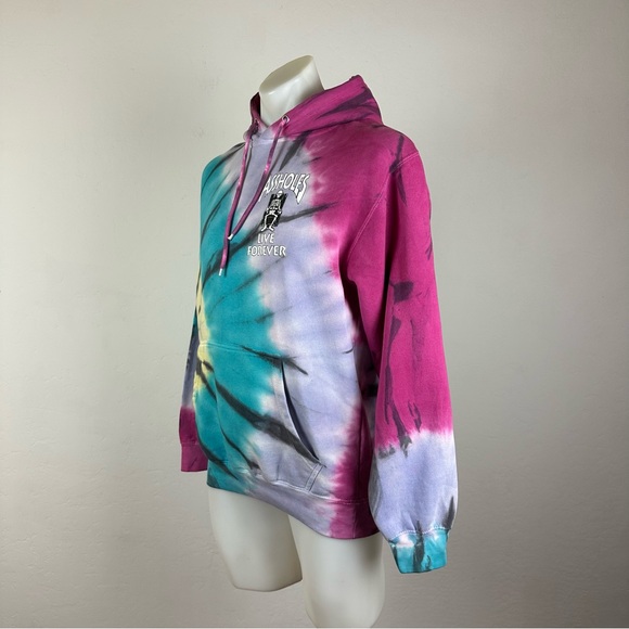 A$$holes Live Forever Men’s Tie-Dye Skeleton Graphic Hoodie - Picture 4 of 8